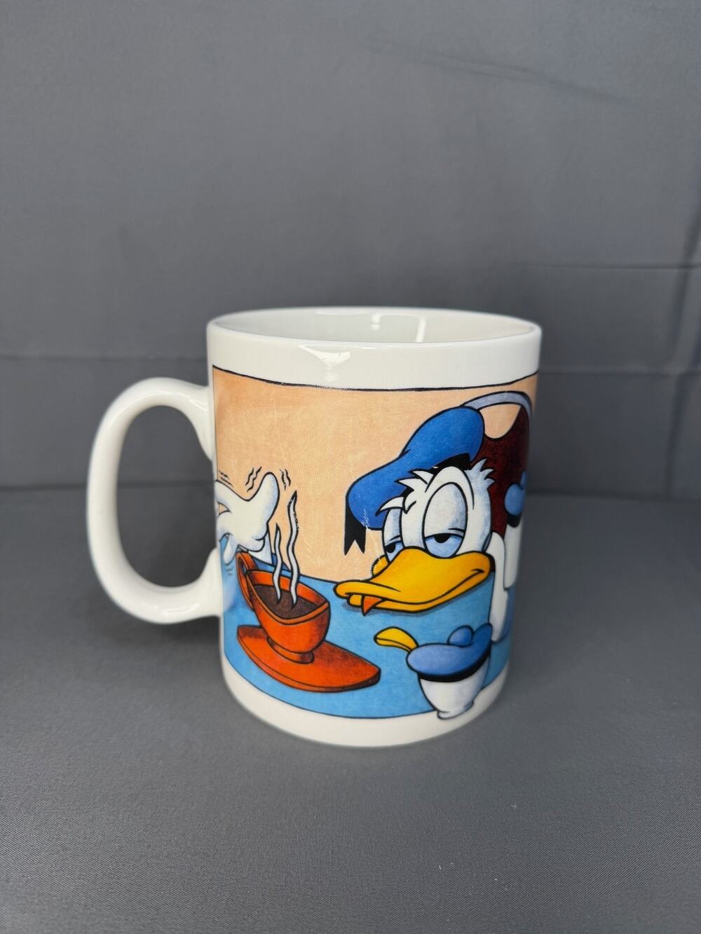 Disney DONALD DUCK Oversized Coffee Cup Mug 28oz Ceramic Sleepy Tired VTG